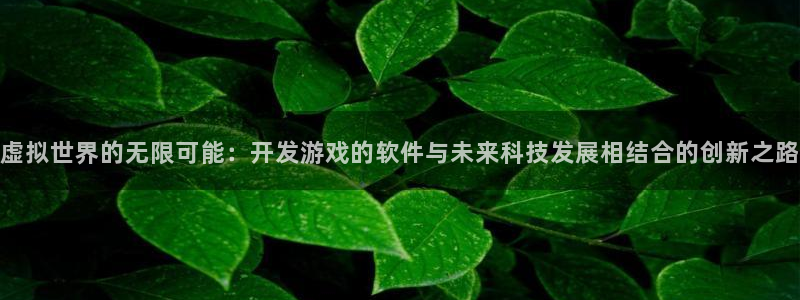 沐鸣2注册：虚拟世界的无限可能：开发游戏的软件与未来科技发展相结合的创新之路